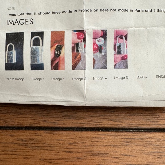 Silver LV Lock & Key - Picture 6 of 6